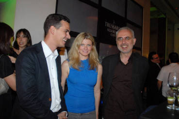 Massimiliano Gioni con Beatrice Trussardi e Francesco Bonami. Foto Andrej Lercara