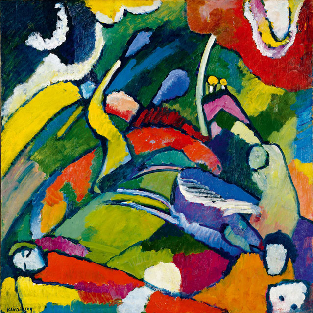 Wassily Kandinsky (1866-1944) - Deux cavaliers et un personnage étendu