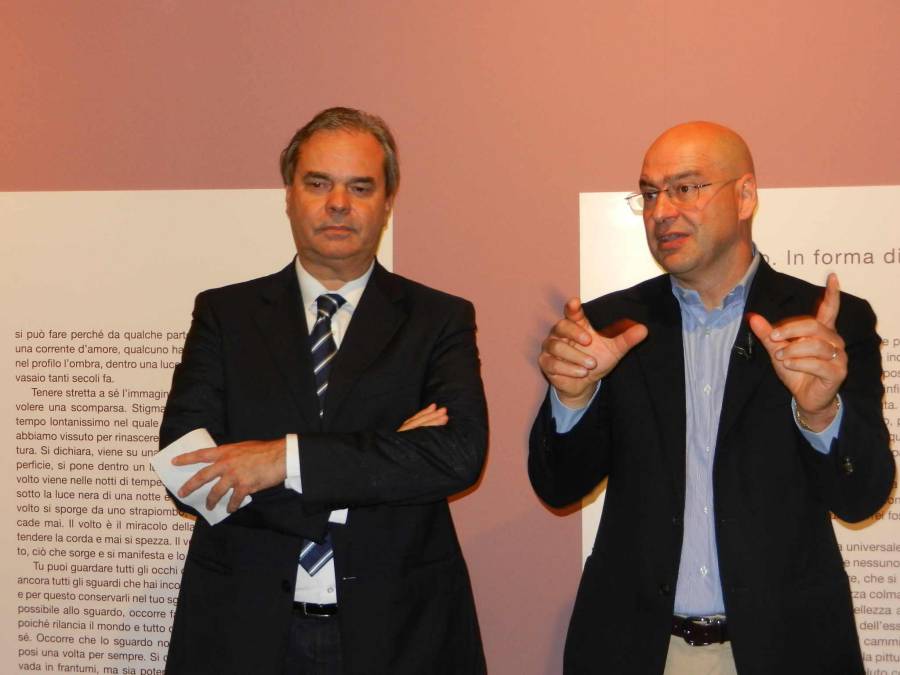 Marco Goldin (a destra) con il sindaco di Vicenza Achille Variati