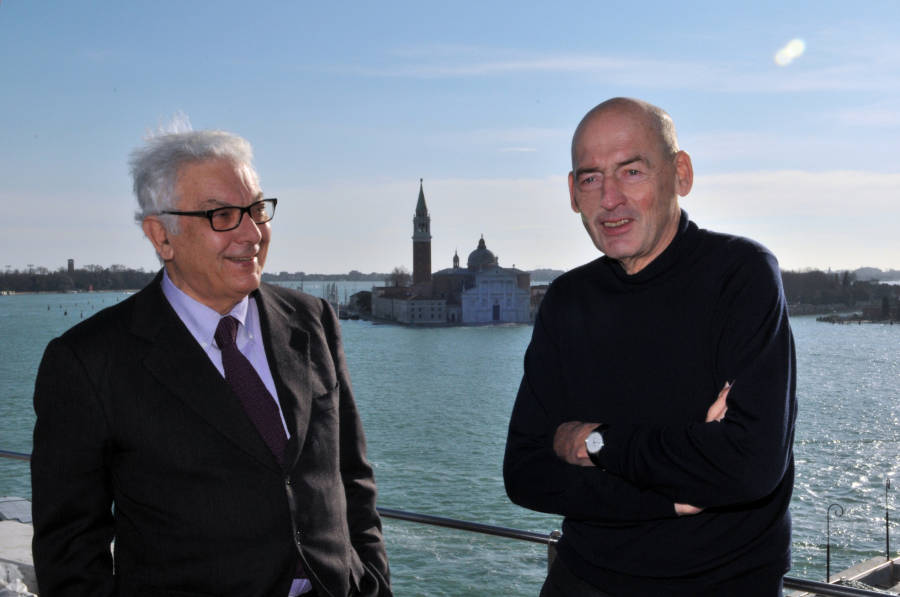 Paolo Baratta e Rem Koolhaas. Foto Giorgio Zucchiatti; Courtesy la Biennale di Venezia