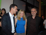 Massimiliano Gioni con Beatrice Trussardi e Francesco Bonami. Foto Andrej Lercara