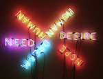 Human/Need/Desire. Neon sculpture by Bruce Nauman (1983) CC