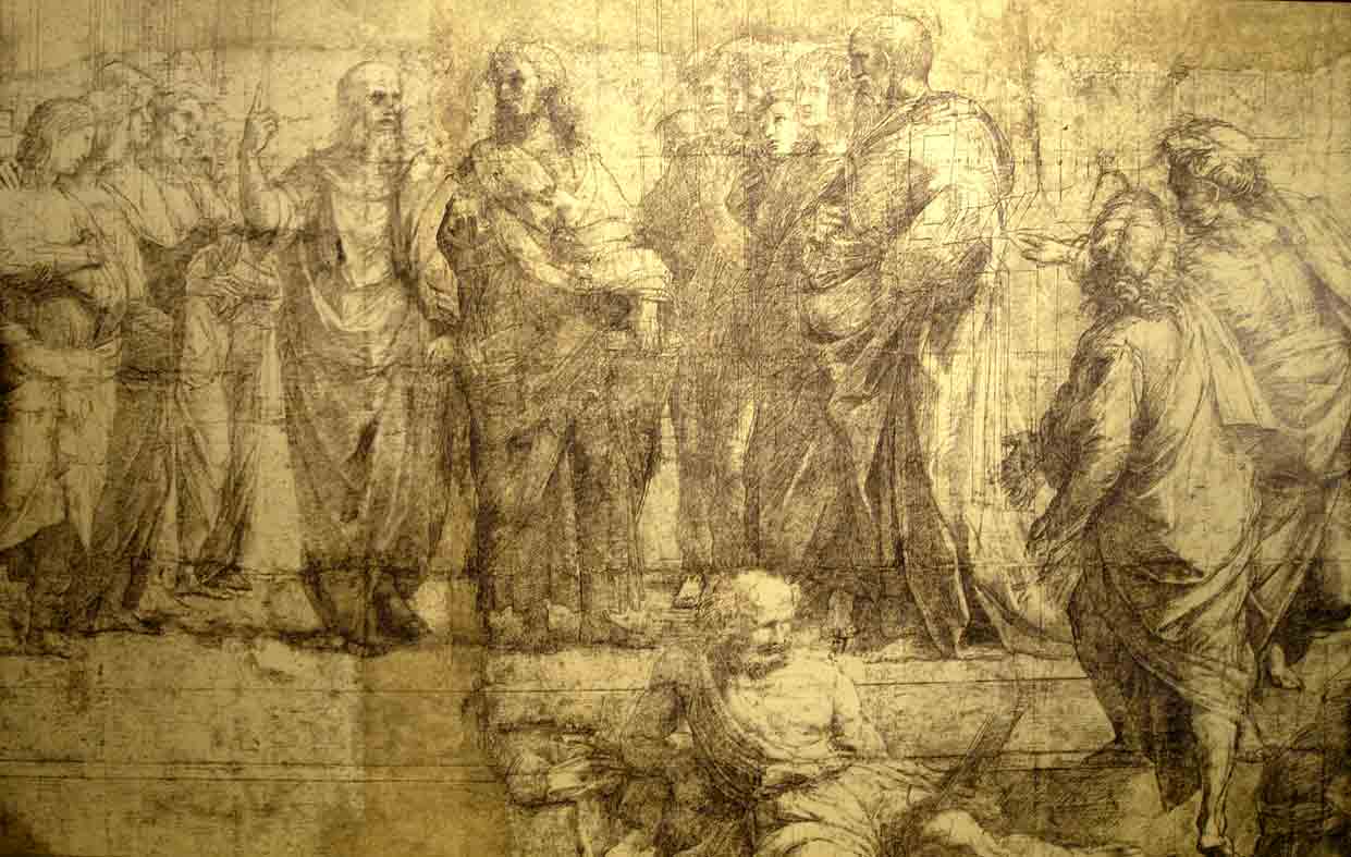 Il cartone preparatorio della celebre Scuola di Atene di Raffaello
