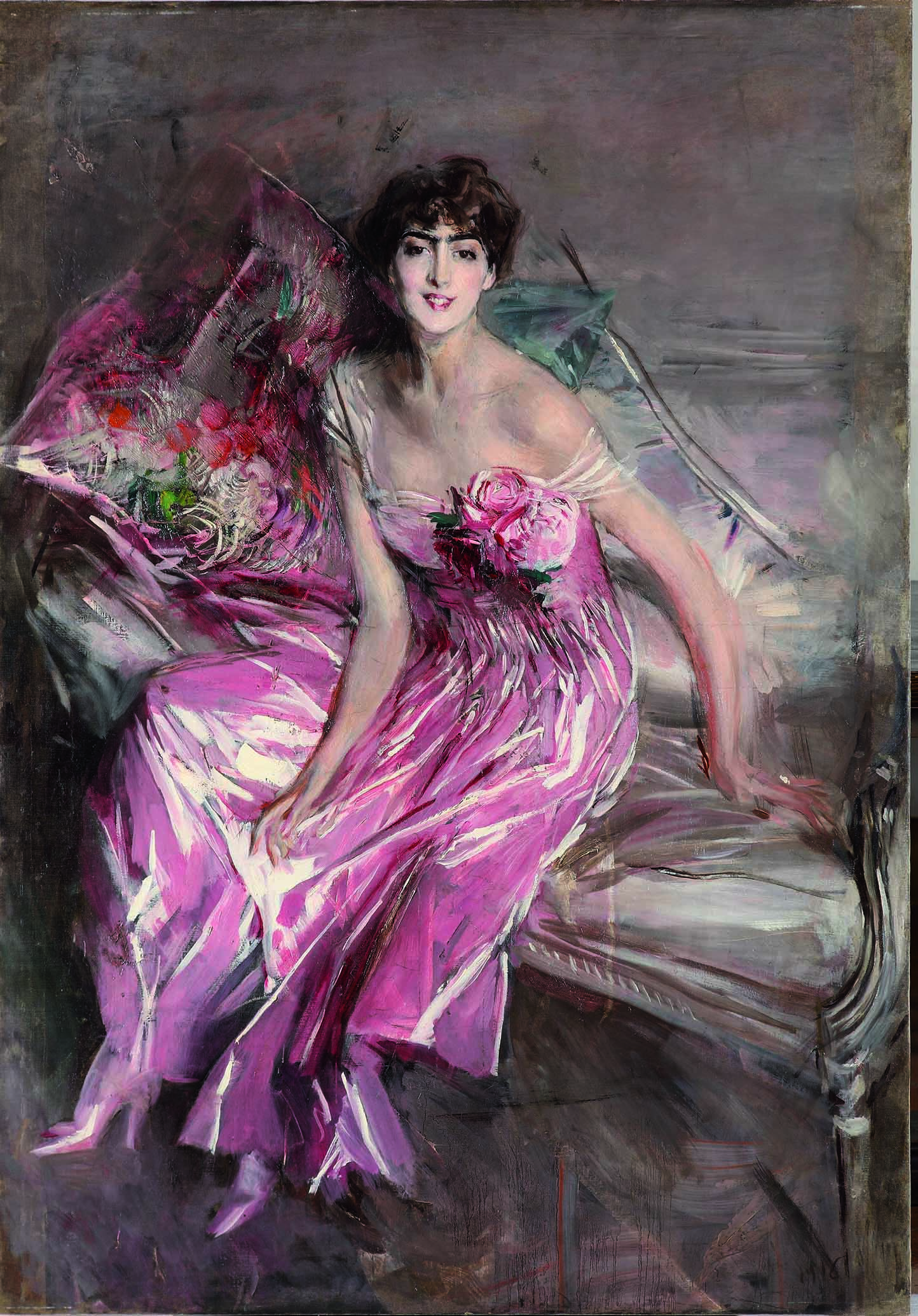 Giovanni Boldini La signora in rosa  1916 olio su tela Ferrara